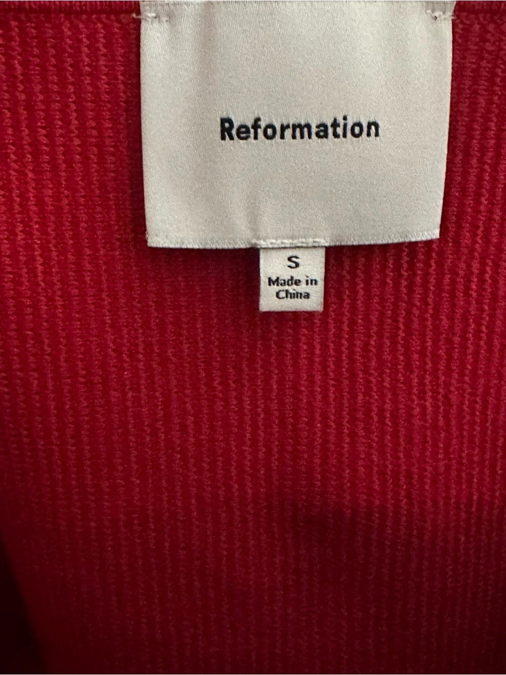 Reformation Ribbed Square-Neck Crop Tank - Red - Picture 3 of 3